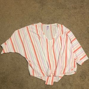 Striped flowy shirt